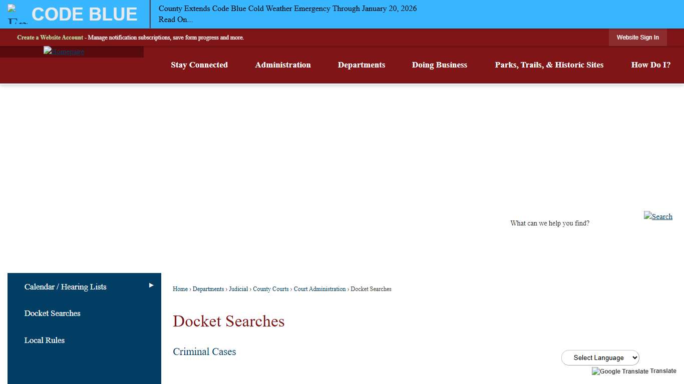 Docket Searches | Montgomery County, PA - Official Website